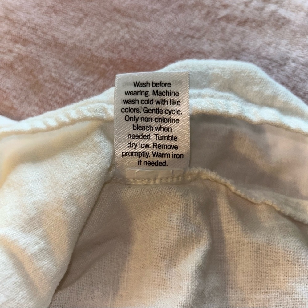 Sonoma white linen short sleeve top with geometric embroidery 2X peasant core - Picture 8 of 10